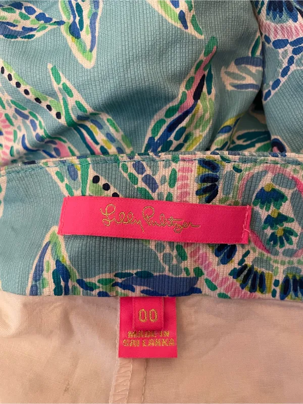 Lilly Pulitzer Patty Skorts Floral Printed Skirt Bermuda Blue Turtle Size 00 - Image 5