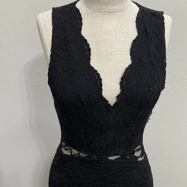 Windsor M Medium Dress Bodycon Black Lace Whimsygoth Fairy Coquette Sexy Stretch - Image 5