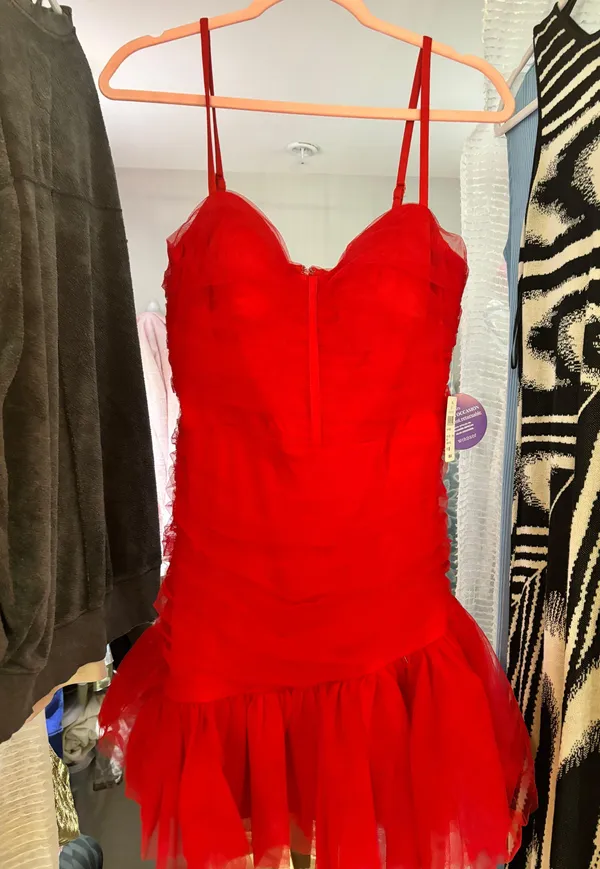 Windsor Red Mini Dress - Image 2