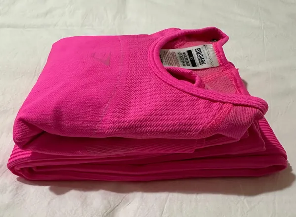 Pink Ultra Seamless Crop Top and Leggings Set - Image 6