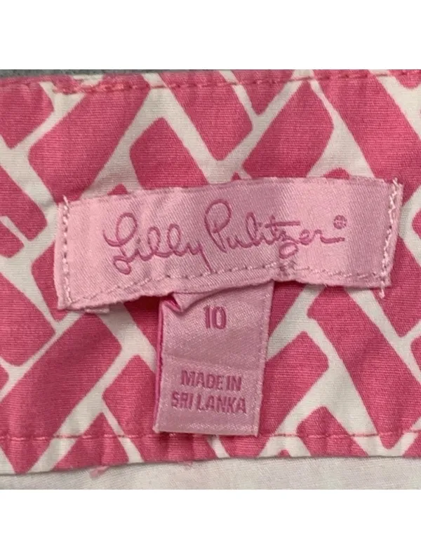 Women's Lilly Pulitzer 78399 Pink & White SKORT Size 10 Shirt Shorts Feminine - Image 5