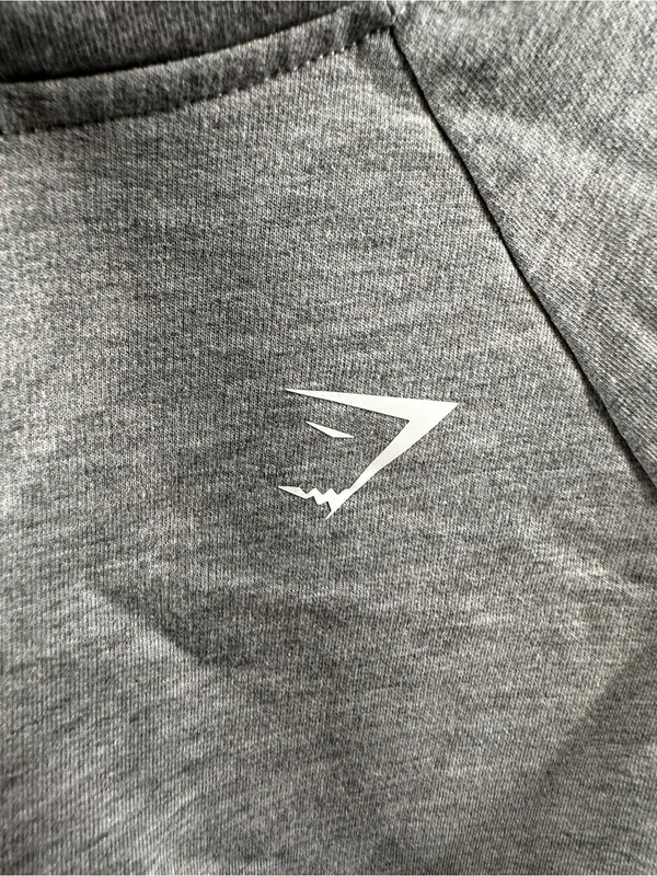 S265. Gymshark Women's Cropped Hoodie in Light Gray- oversized fit - Image 2