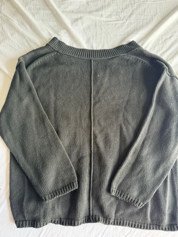 dark grey american eagle off the shoulder sweater - Image 2
