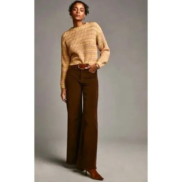 ANTHROPOLOGIE Ribbed Obi Melange‎ Crewneck Sweater Pullover Knit Marled Small - Image 4