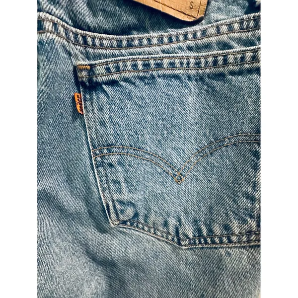 Vintage Levis 921 Orange Tab Slim Fit Tapered Jeans Medium Wash 12 Reg S 29*26 - Image 6