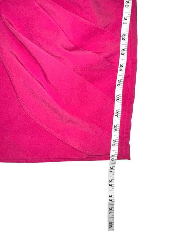 Michael Costello x Revolve Fena Plunge Neck Fuchsia Long Sleeve Mini Dress XXS - Image 10