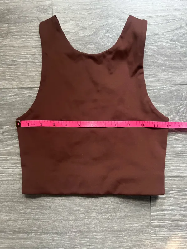 Girlfriend Collective Brown High Neck Longline Sports Bra Cropped Tank Yoga XS - Image 5