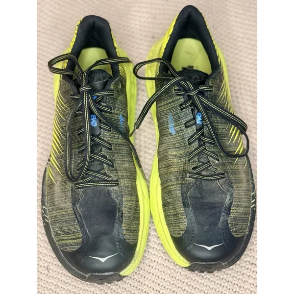 HOKA One One Evo Speedgoat Trail Running Shoes Vibram Citrus Black Women 8.5 EUC - Image 3