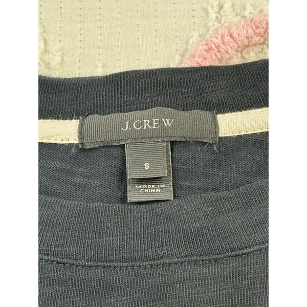 J.Crew Women's Black Midi Dress 3/4‎ Sleeve White Stripe Side Zip Size S - Image 6