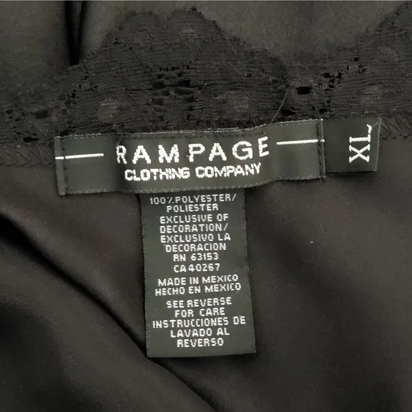 Rampage 90s Revival Y2K Satin Lingerie Cami Babydoll Top Sz XL Black Coquette Sleepwear - Image 8