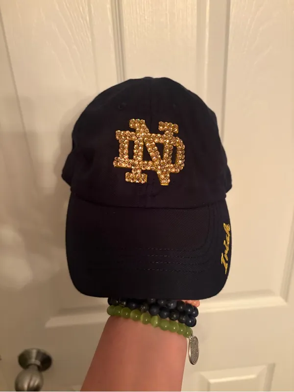 Women’s Top of the World Navy Notre Dame Rhinestone Fighting Irish Hat - Image 2