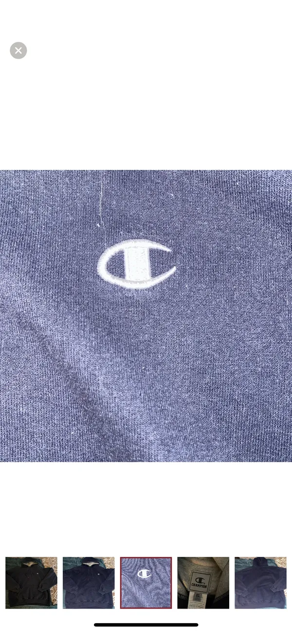 Champion Navy Blue Hoodie - Image 3