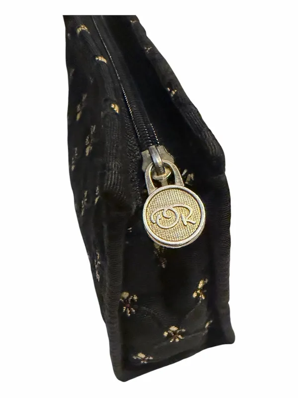 Oscar de la Renta Black Quilted Cosmetic Pouch with Gold Hardware - Image 2