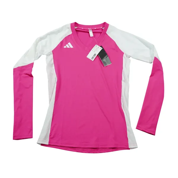Adidas Quickset Volleyball Jersey Pink White Long Sleeve Women's Size Small‎ NEW - Image 2
