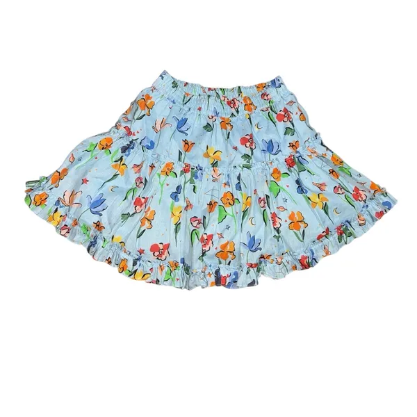HILL HOUSE 'The Paz Skirt' Space Floral Ruffle Mini Skirt Size M New w/o Tag - Image 6
