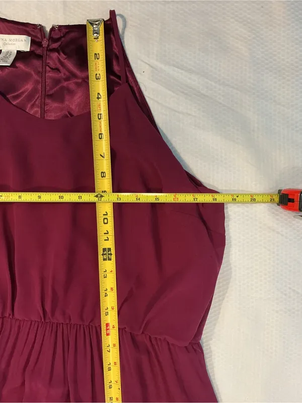 Donna Morgan Burgundy Halter Maxi Dress - Image 5