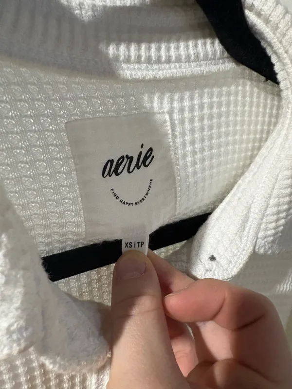 Aerie Waffle Knit Sweater Oversized - Image 4
