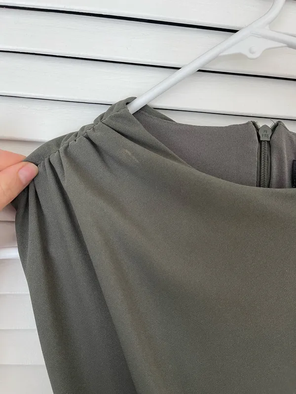 Zara Olive Green Mini Dress - Image 6