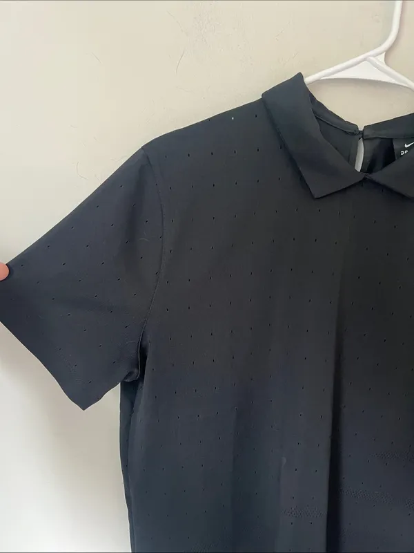 Nike Dri-FIT Black Perforated Golf Polo Top Women’s M 🔲 - Image 2