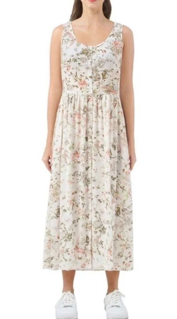 Frye L floral button down pockets Floral Maxi Dress - Image 2