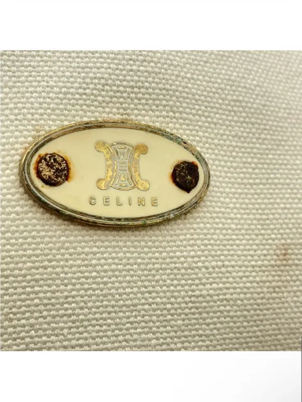 Celine vintage canvas leather Baguette bag - Image 4