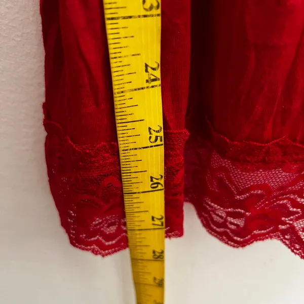 Faded Glory Red Lace‎ Trim Tank Top Y2K Coquette Fairy Grunge 2000s Cami XL - Image 4