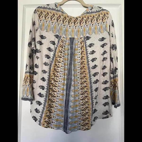 Lucky Brand Chic Boho-Style Printed Top size Large - Image 5