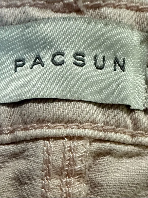 PacSun High Rise Festival Pale Pink Denim Jean Shorts Cotton Pockets Size 27 - Image 6