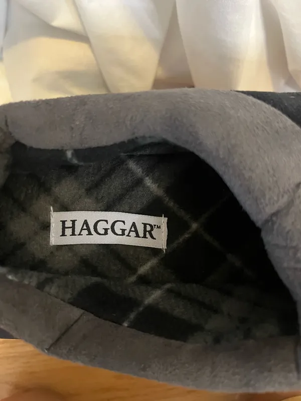 Haggar Men's Memory Foam Slippers Size L Black Suede Clogs Brand new in box. #memoryfoam #comfort #166 - Image 4