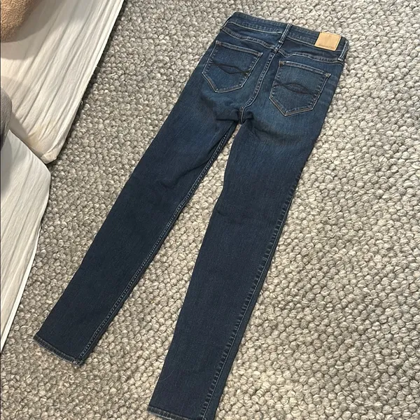 Abercrombie & Fitch Straight Mid Rise Blue Denim Jean Size 25 - Image 10