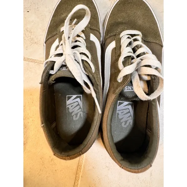 Vans Ward Low‎ Top Olive Green Suede Canvas Sneakers Womens 7 500714 - Image 4