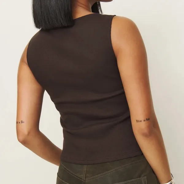 Reformation Hudson Knit Tank in Mole - Image 8