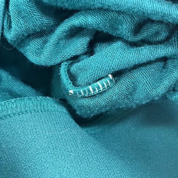 Halara Teal Green‎ V-Neck Long Sleeve Wide Waistband French Terry Top Size MED - Image 9
