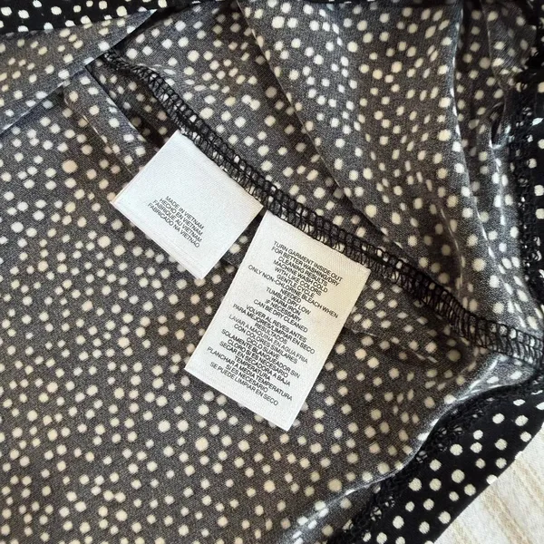 business casual preppy Anne Klein black & white polka dot tank top blouse shirt - Image 3