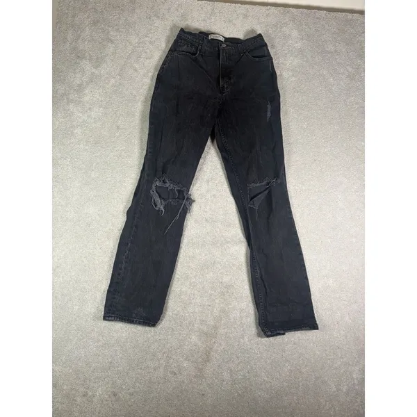 Abercrombie & Fitch The 90s Straight Ultra High Rise Jeans 27/4 Black Curve Love - Image 2