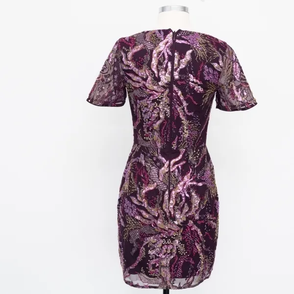 Dress The Population Floral‎ Sequin Embroidery Mini Dress - Image 3