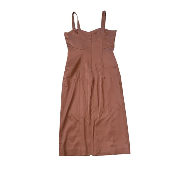 Reiss Madeleine Structured Dress Chocolate Brown - Image 4
