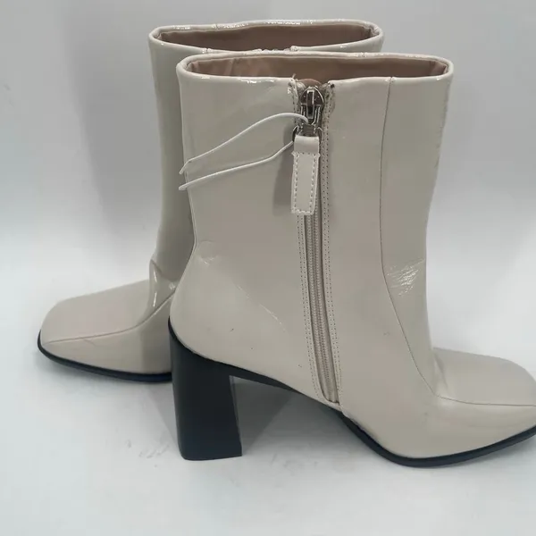 Princess Polly Boots SZ 8 Kia Kiaya Ankle Cream *FLAWS* Bootie Zipper Heel NWOT - Image 14
