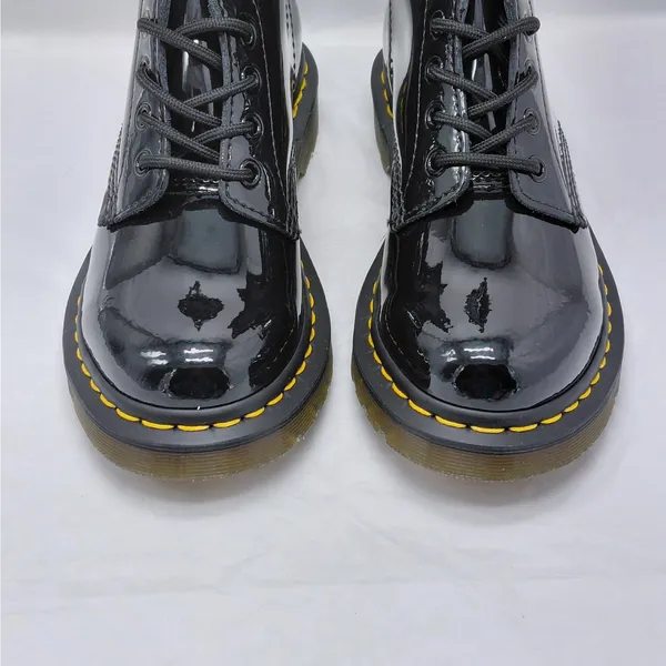 Dr. Martens Womens Combat Boots Size 6 Black Patent Moto Goth Punk Biker Street - Image 9