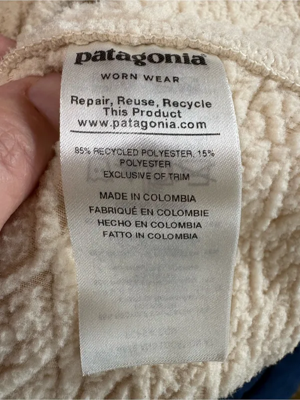 Patagonia Hoodie Womens Small Cream Pullover Diamond Capra Hoody Fleece Sweater - Image 4