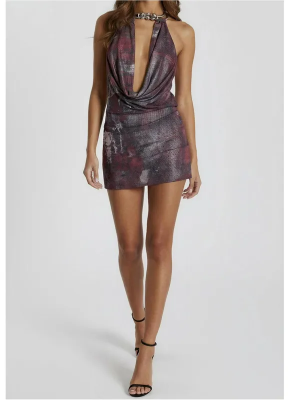 JADED LONDON Cosima Halter Draped Dress, Saphira, 10 (US) - Image 2