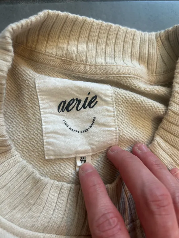 Aerie Down To Earth Cheers Oversized Crewneck in Cream - Image 6