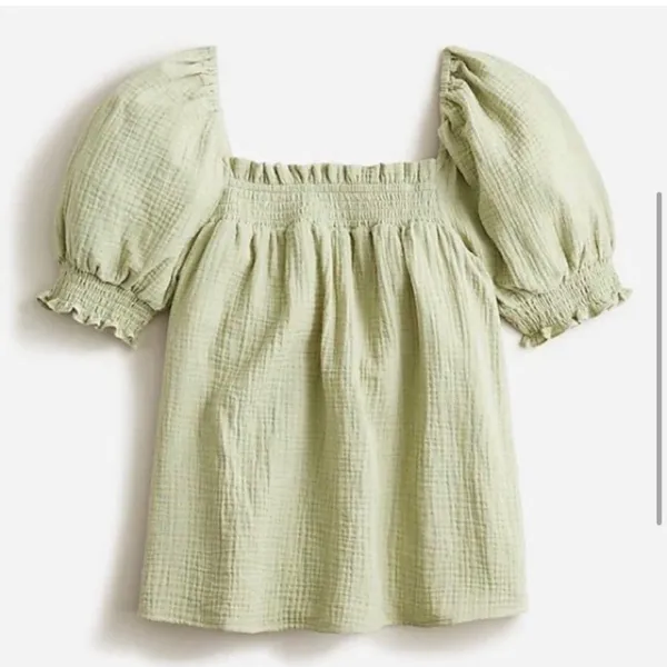 J.Crew Squareneck puff-sleeve soft gauze top - Image 5