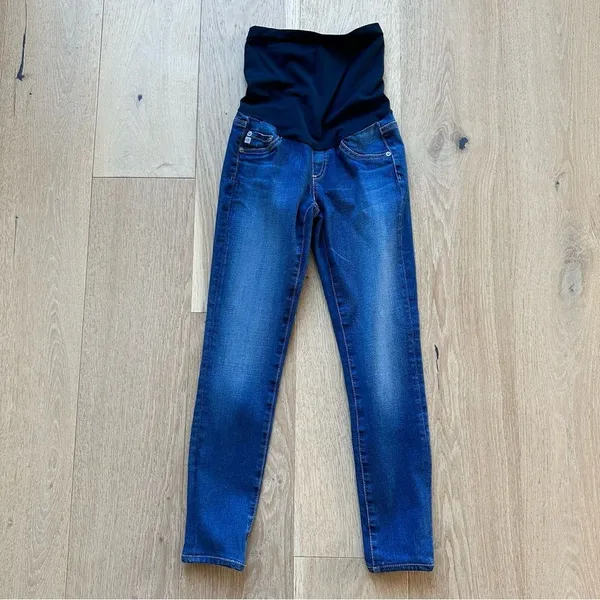 AG Adriano Goldschmied Maternity Baby Stretch Comfort Solid Wash Jeans Size 24 - Image 4