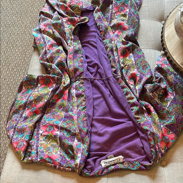 Christian Dior Vintage 80’s Pink Floral Pattern Printed Satin Robe Size Large - Image 5