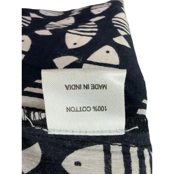 Tuckernuck‎ Piscis Catalans Fish Print Coverup Tunic Dress XS Black White Fringe - Image 5