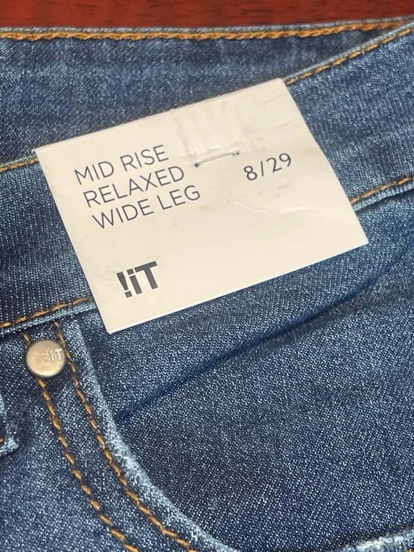 !iT Jeans Mid Rise Relaxed Wide Leg Dark Wash Denim Jeans Size 8 29 NWT - Image 4