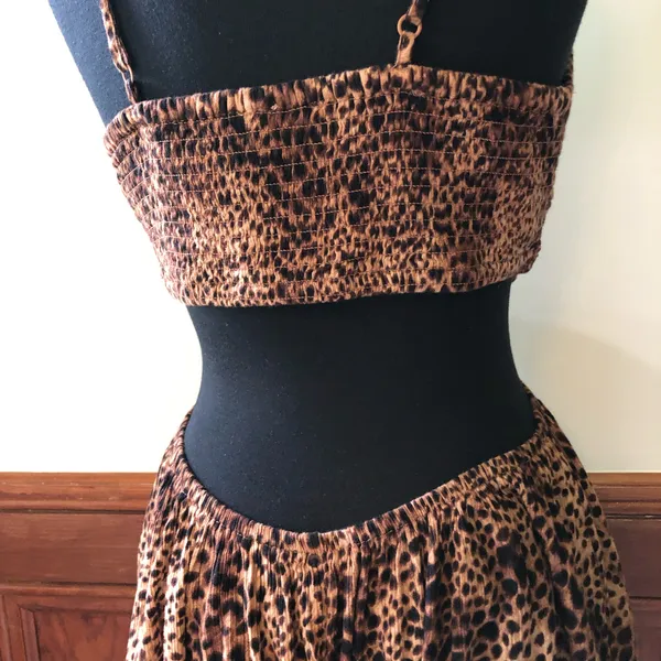 Aerie Leopard Print Smocked Cut-Out Mini Dress - Image 5