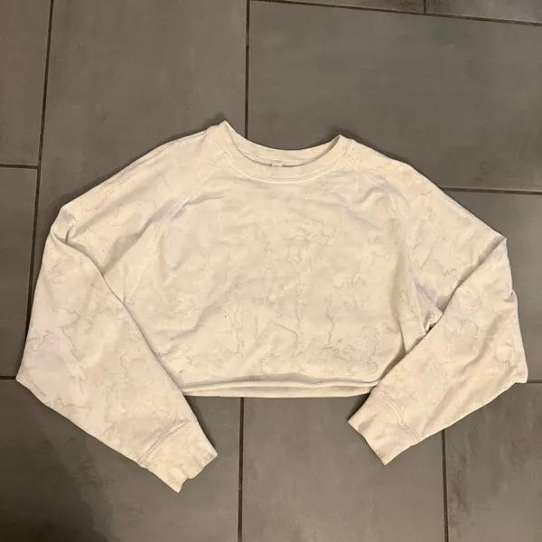 Lululemon LA Pullover Crew in Watercolor Wash White/ Stargaze - Image 2