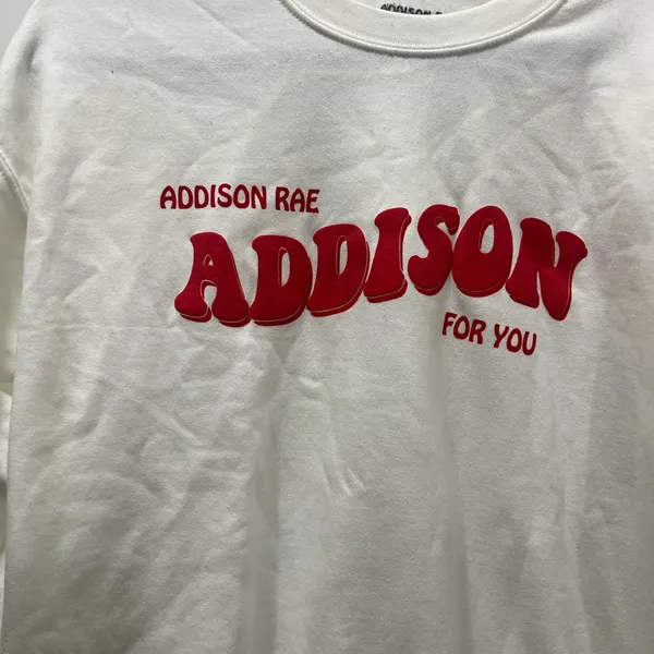 Addison Rae White For You Crewneck Sweatshirt Size Large - Image 2